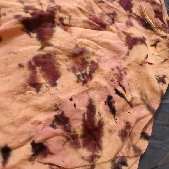 Another Fantasy Animal? Tie Dyed Brown & Purple Hanes Crew Neck Cotton T-shirt - Picture 4 of 5